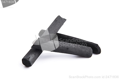 Image of Artist's black charcoal isolated on white