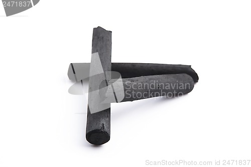 Image of Artist's black charcoal isolated on white