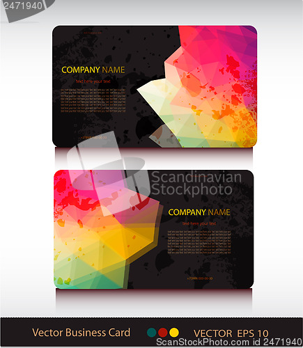 Image of Set of abstract geometric business card