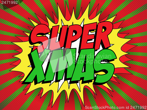 Image of Merry Christmas Super Hero Background
