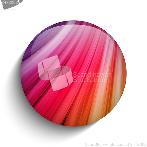 Image of Glass Circle Button Colorful Neon Waves