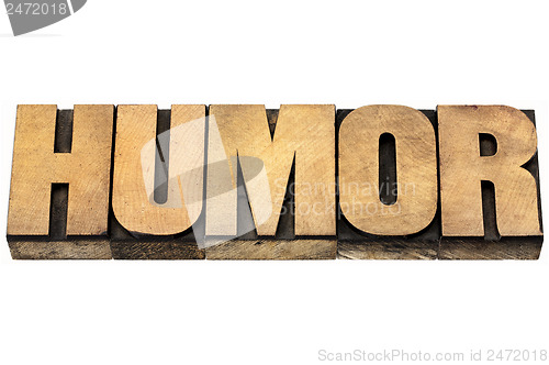 Image of humor word in wood type
