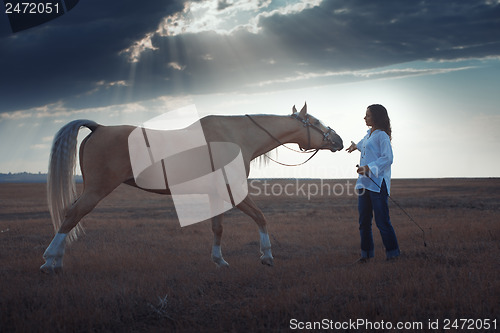 Image of Woman and horse