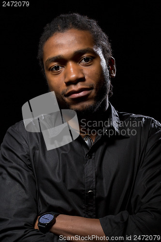 Image of Portrait of a handsome African-American 
