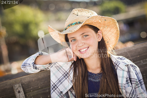 Image of Preteen Girl Portrait at the Pumpkin Patch