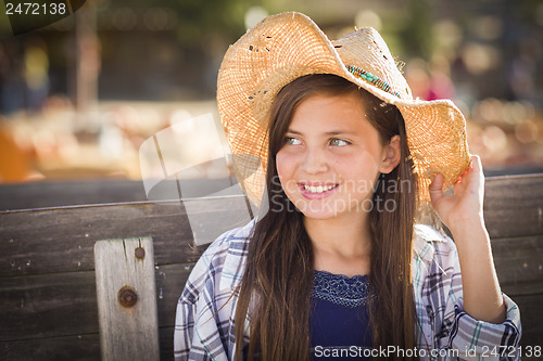 Image of Preteen Girl Portrait at the Pumpkin Patch