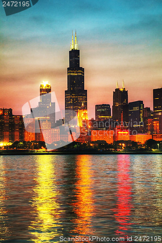 Image of Chicago downtown cityscape