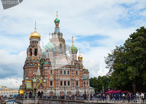 Image of Savior on Blood Cathedral in St. Petersburg, Russia