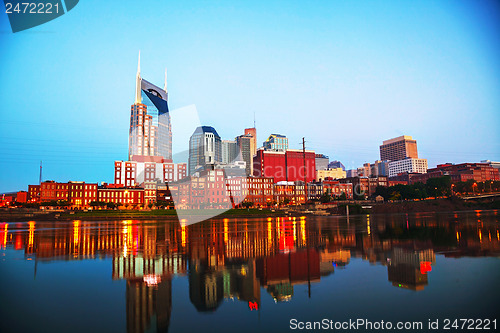 Image of Downtown Nashville cityscape in the morning