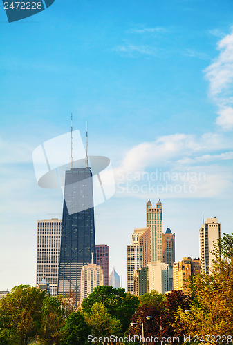 Image of Downtown Chicago, IL in the morning