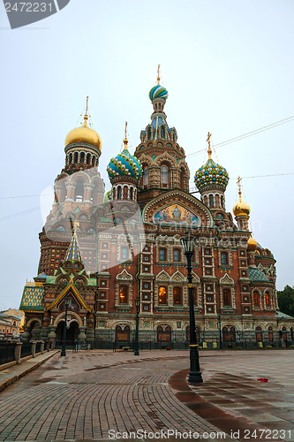 Image of Savior on Blood Cathedral in St. Petersburg, Russia