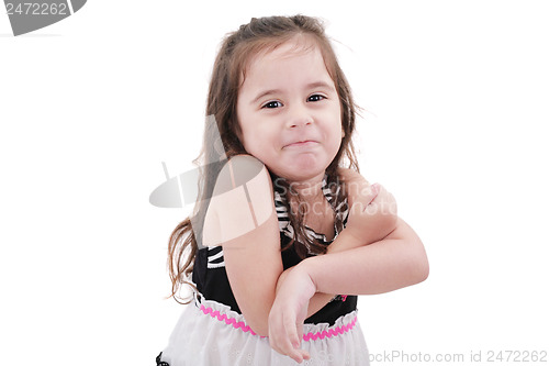 Image of Little girl making funny face