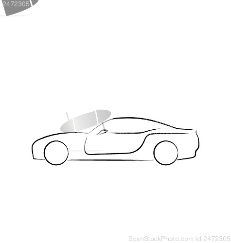 Image of Abstact sportcar(profile) isolated on white background