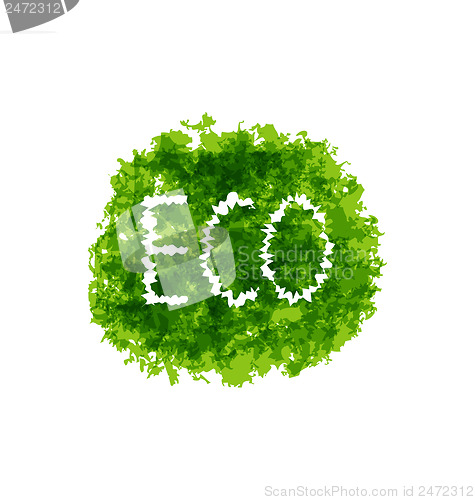 Image of Eco friendly words on green grunge background