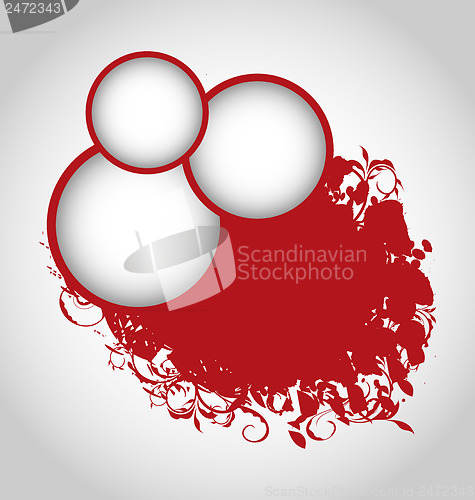 Image of Grunge background with red circles