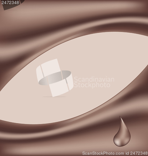 Image of Abstract chocolate wavy background with drop