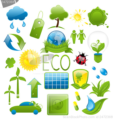 Image of Set of green ecology icons (2)