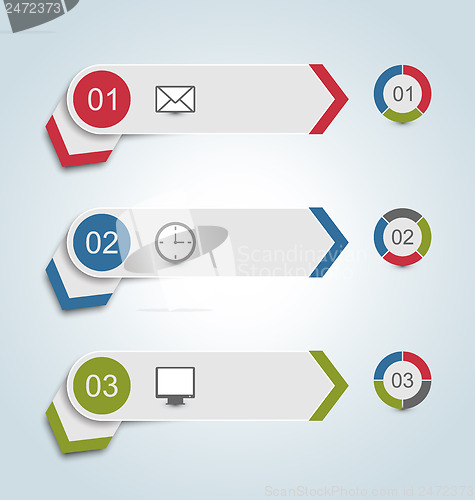 Image of Set paper labels with infographic icons