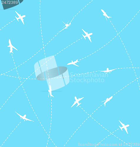 Image of Abstract background with airplane lines