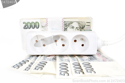Image of money concept of expensive energy bill