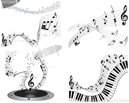 Image of Musical note staff set