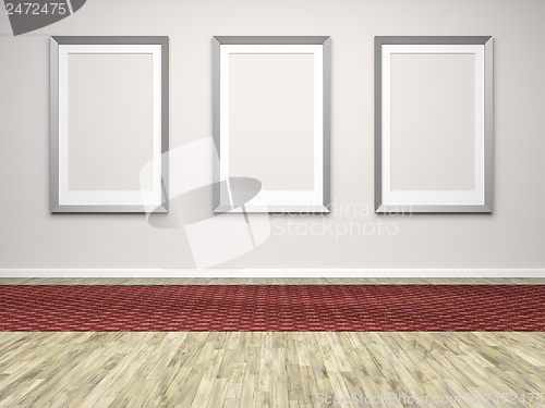 Image of three frames in a room