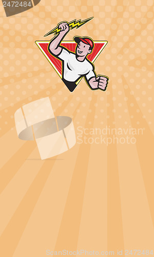 Image of Electrician Construction Worker Cartoon