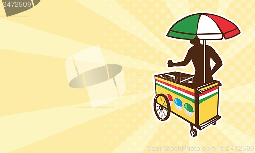 Image of Italian ice push cart vending vendor 