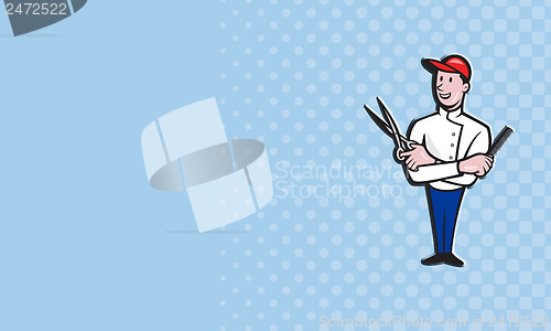 Image of Barber Comb and Scissors Cartoon