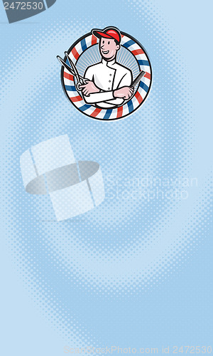 Image of Barber Comb and Scissors Cartoon
