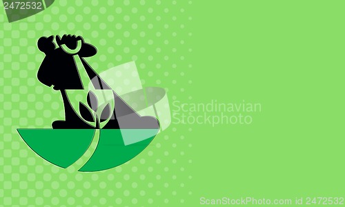 Image of Gardener Landscaper With Shovel Digging Plant