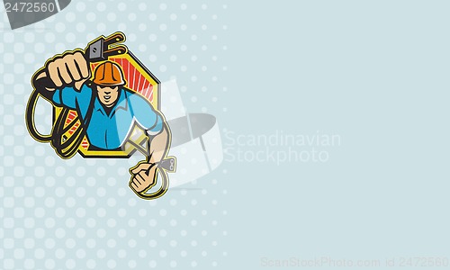 Image of Electrician Construction Worker Retro