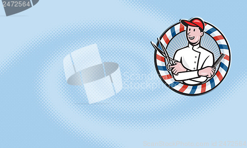 Image of Barber Comb and Scissors Cartoon