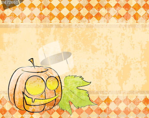 Image of Vector checkered background pumpkin decorating for Halloween