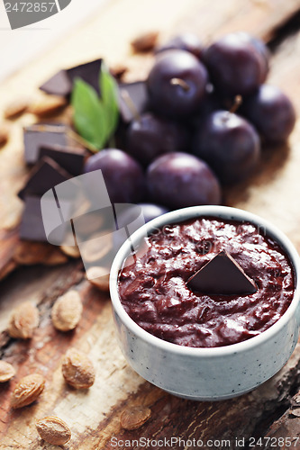 Image of plum jam with chocolate