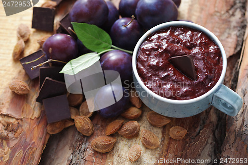 Image of plum jam with chocolate