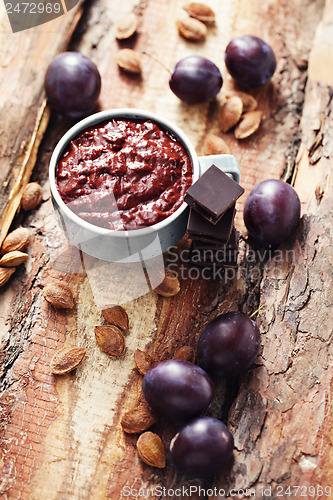 Image of plum jam with chocolate