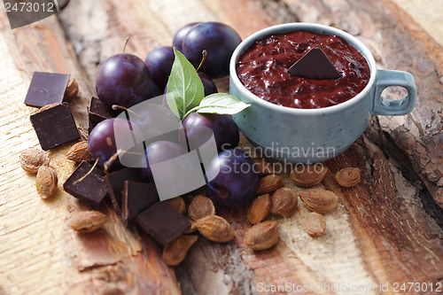 Image of plum jam with chocolate