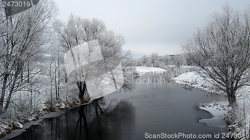 Image of beautiful landscape with winter Ubed river