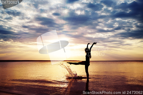 Image of Sunset and girl