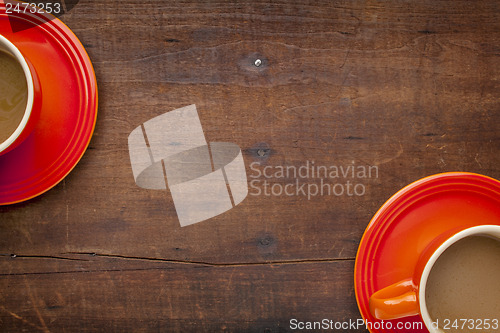 Image of coffee on a grunge wooden table
