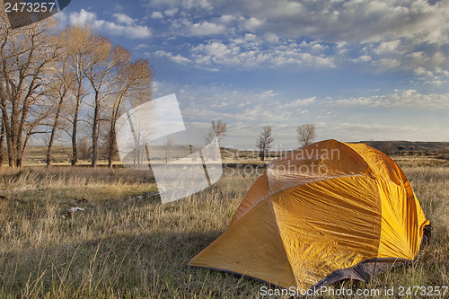 Image of early spring camping in Wyoming