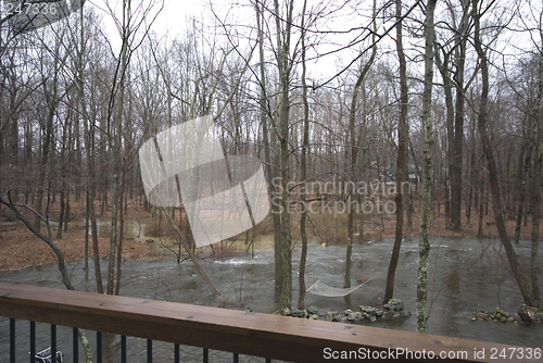 Image of view of flood in backyard
