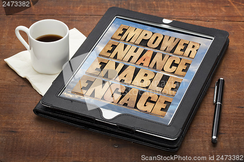 Image of empower, enhance, enable and engage