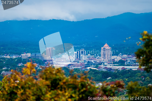 Image of view of roanoke city from blue ridge parkway