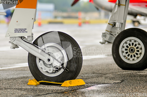 Image of airplane wheels