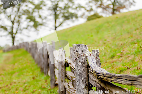 Image of Rustic home made split rail fence in the mountains of North Caro