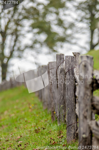 Image of Rustic home made split rail fence in the mountains of North Caro