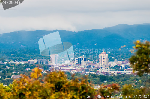 Image of view of roanoke city from blue ridge parkway