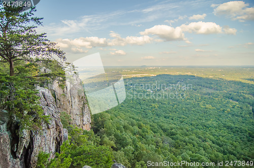 Image of beautiful aerial landscape views from crowders mountain near gas